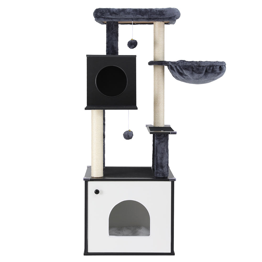 i.Pet Cat Tree 145cm Tower Scratching Post Scratcher Wood Condo House Large Bed