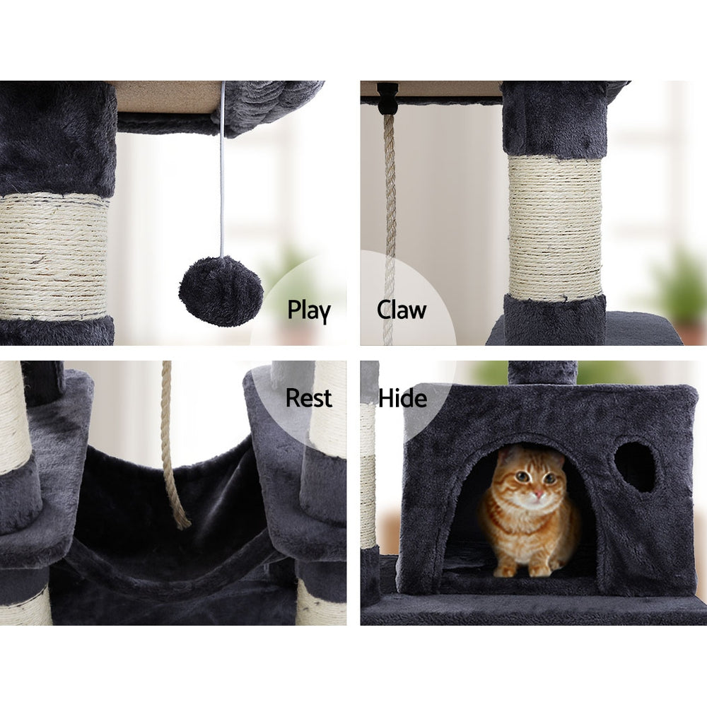 i.Pet Cat Tree 145cm Tower Scratching Post Scratcher Wood Condo House Large Bed - i.Pet
