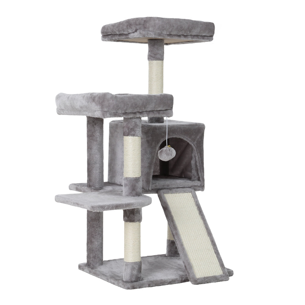 i.Pet Cat Tree 103cm Tower Scratching Post Scratcher Wood Condo House Trees Grey - i.Pet