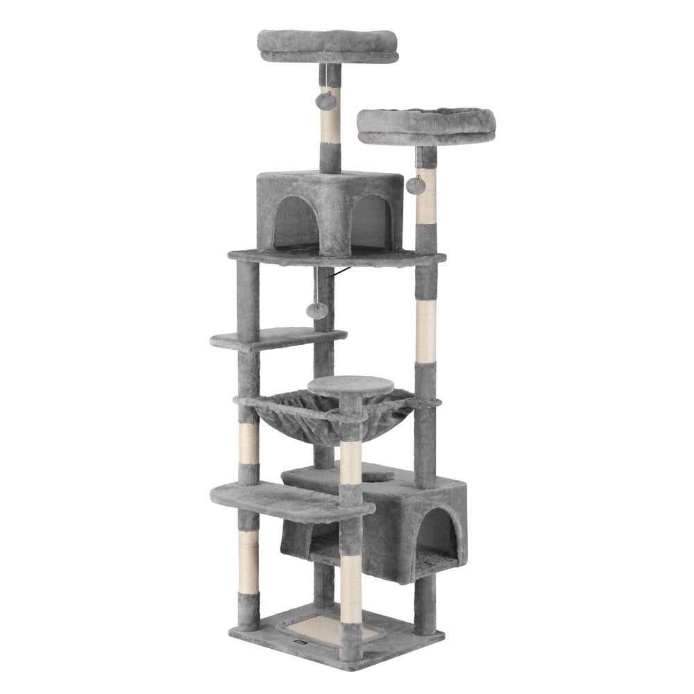 i.Pet Cat Tree 184cm Tower Scratching Post Trees Scratcher Condo House Light Grey - i.Pet