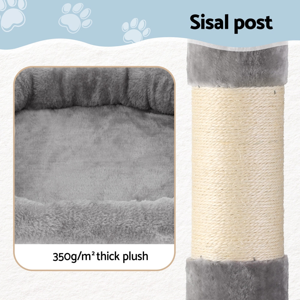 i.Pet Cat Tree 184cm Tower Scratching Post Trees Scratcher Condo House Light Grey - i.Pet