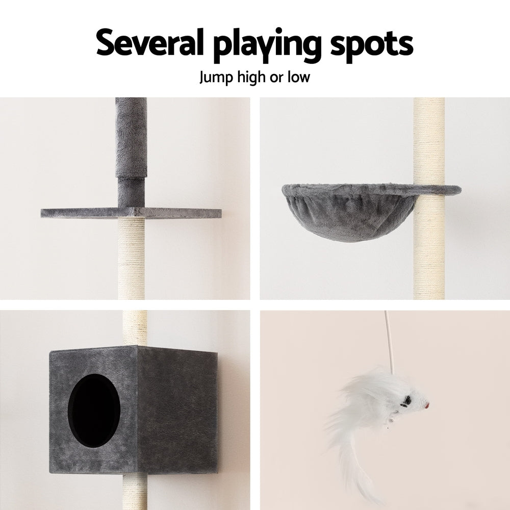 Cat Tree 260cm Tower Scratching Post Scratcher Floor to Ceiling