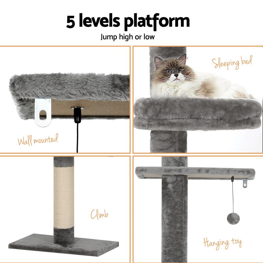i.Pet Cat Tree 290cm Tower Scratching Post Scratcher Floor to Ceiling Cats Bed - i.Pet