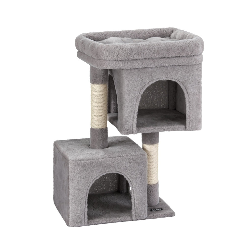 i.Pet Cat Tree 67cm Tower Scratching Post Trees Scratcher Condo House Light Grey - i.Pet