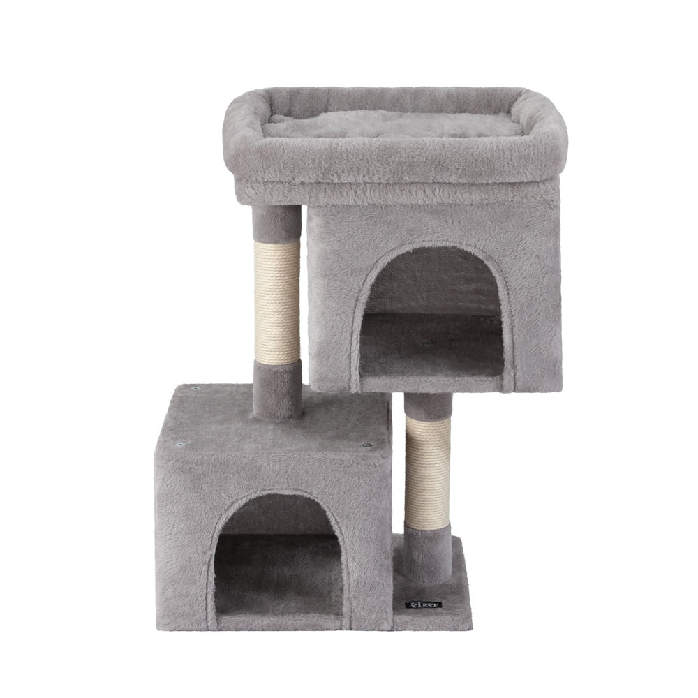 i.Pet Cat Tree 67cm Tower Scratching Post Trees Scratcher Condo House Light Grey - i.Pet