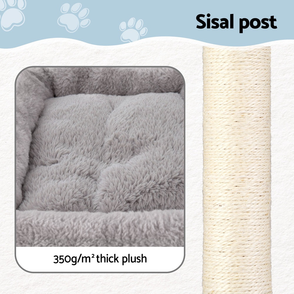 i.Pet Cat Tree 67cm Tower Scratching Post Trees Scratcher Condo House Light Grey - i.Pet