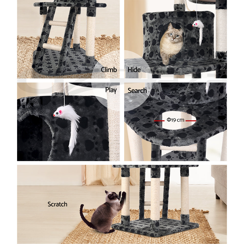 i.Pet Cat Tree 120cm Tower Scratching Post Scratcher Trees Bed Wood Condo Toys Bed - i.Pet