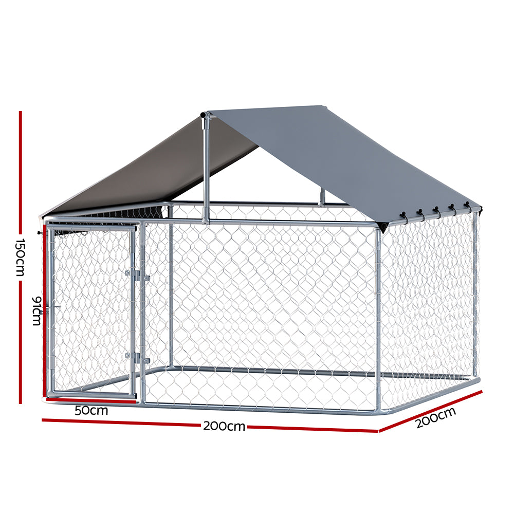 i.Pet Dog Kennel Large House XL Pet Run Cage Puppy Outdoor Enclosure With Roof - i.Pet