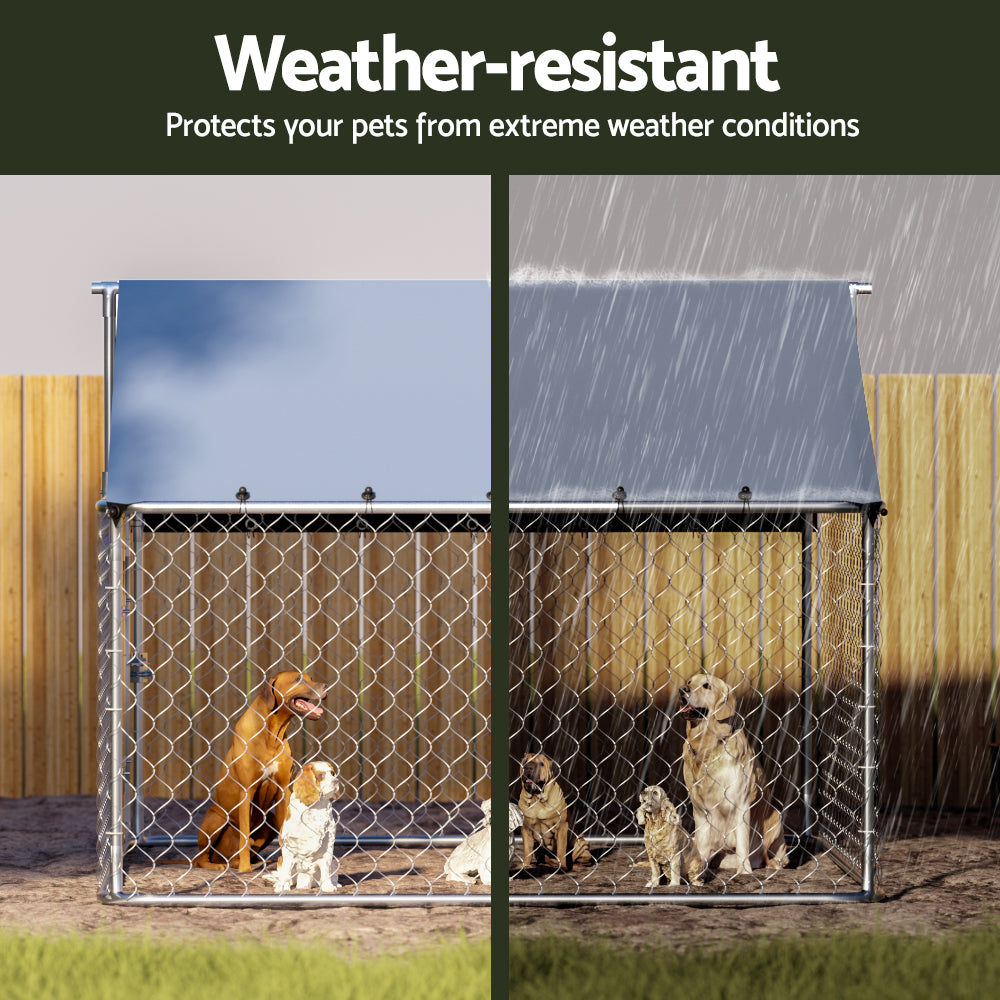 i.Pet Dog Kennel Large House XL Pet Run Cage Puppy Outdoor Enclosure With Roof - i.Pet