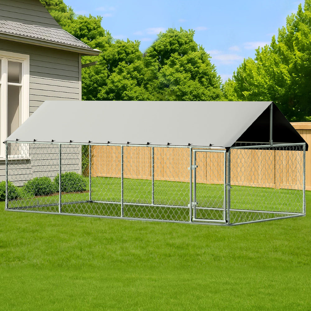 i.Pet Dog Kennel Large House XL Pet Run Cage Puppy Outdoor Enclosure 2Mx4M - i.Pet