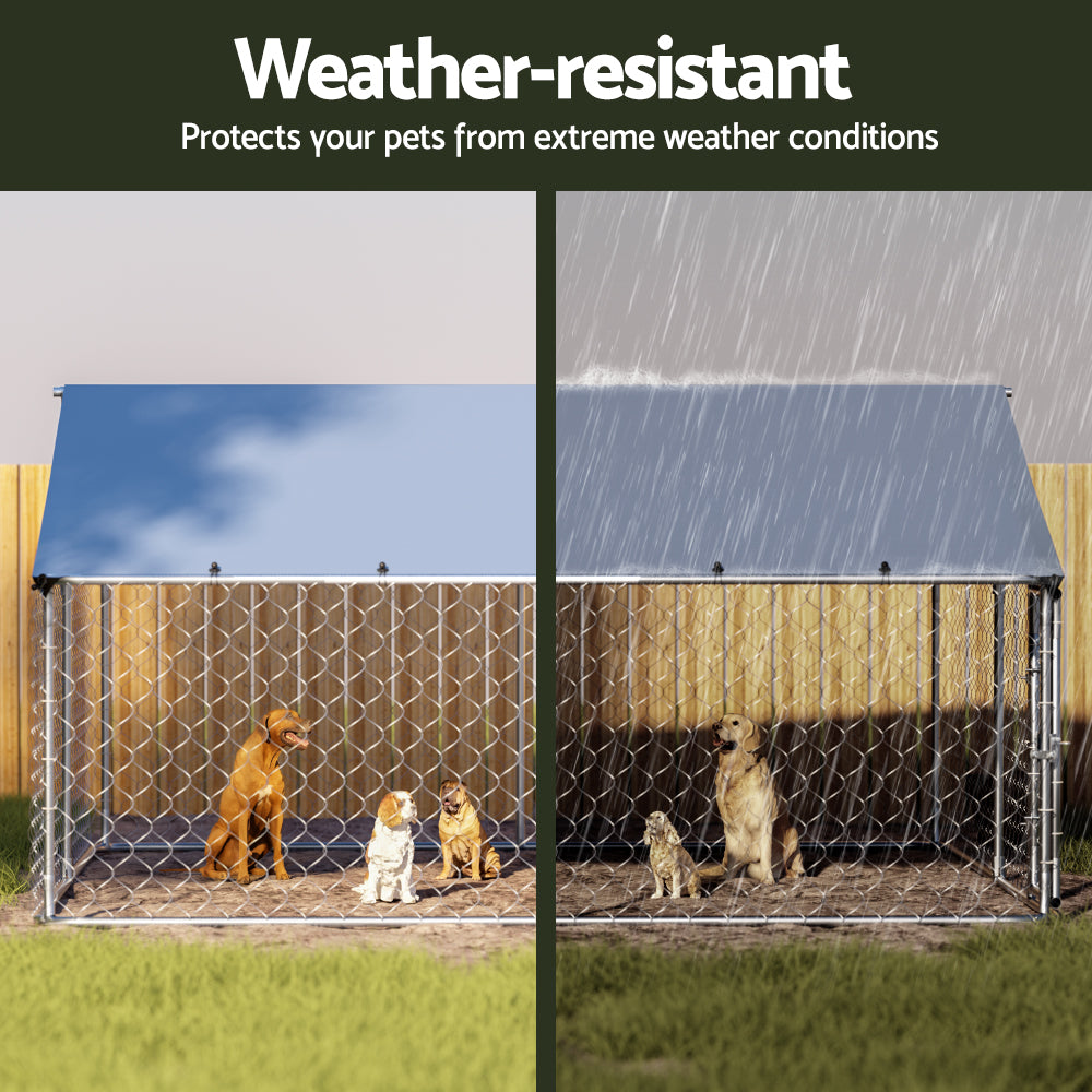 i.Pet Dog Kennel Large House XXL Pet Run Cage Puppy Outdoor Enclosure With Roof - i.Pet