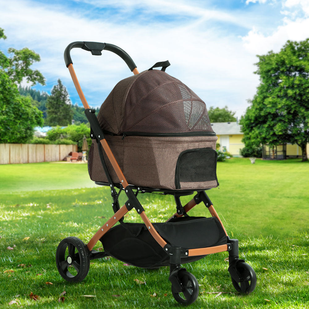 i.Pet Pet Stroller Dog Pram Large Cat Carrier Travel Pushchair Foldable 4 Wheels - i.Pet