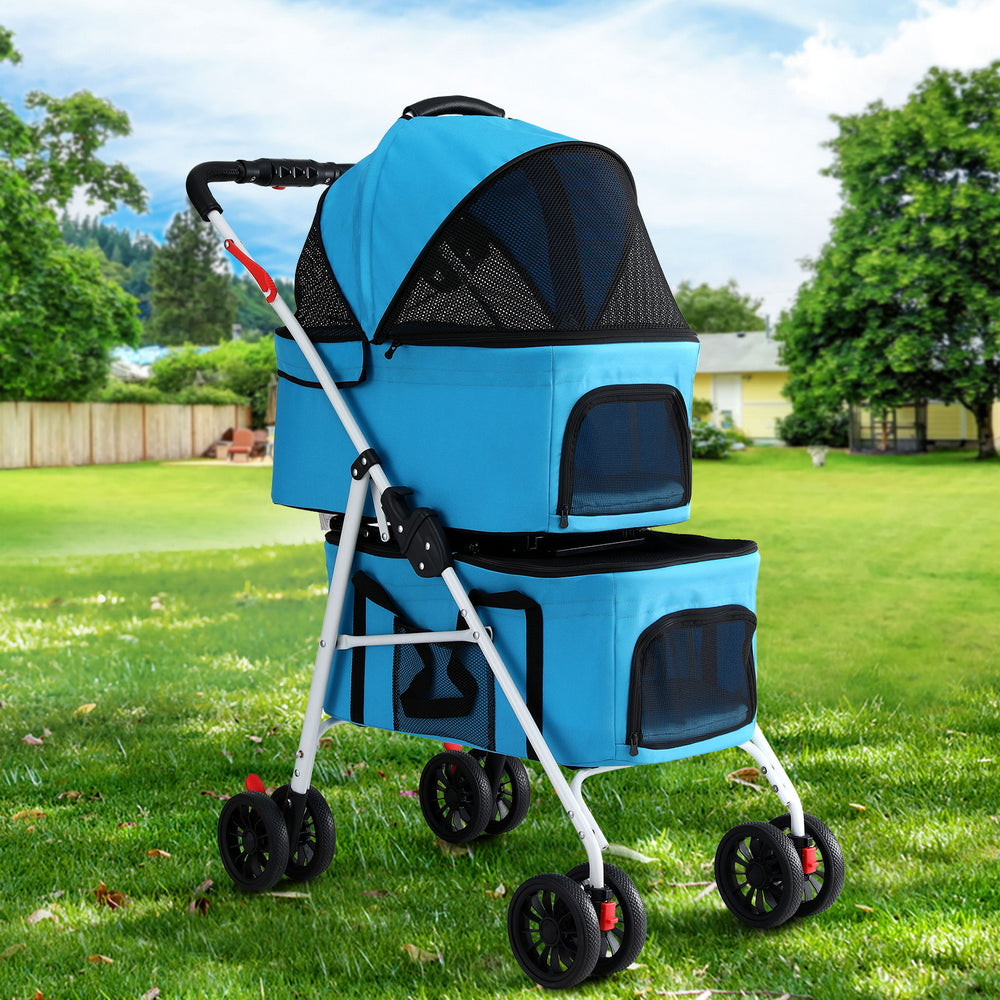i.Pet Pet Stroller Dog Pram Large Cat Carrier Travel Pushchair Foldabl