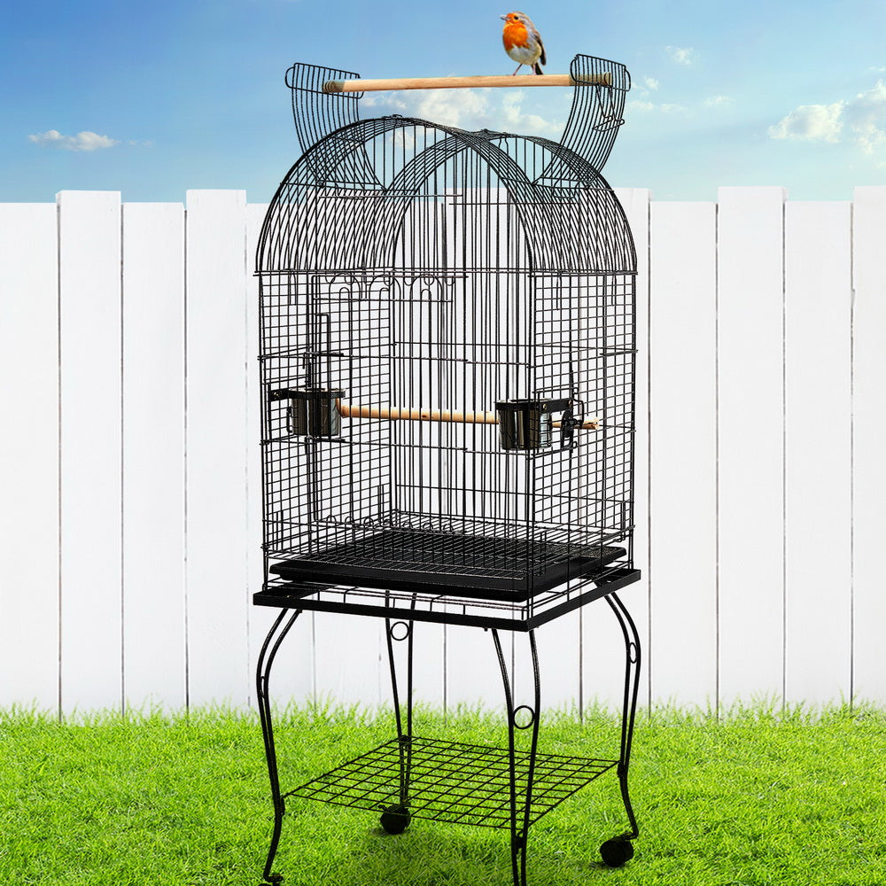 i.Pet Large Bird Cage with Perch Vintage Style - Black