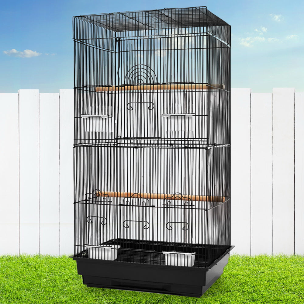 i.Pet Medium Bird Cage with Perches - Black