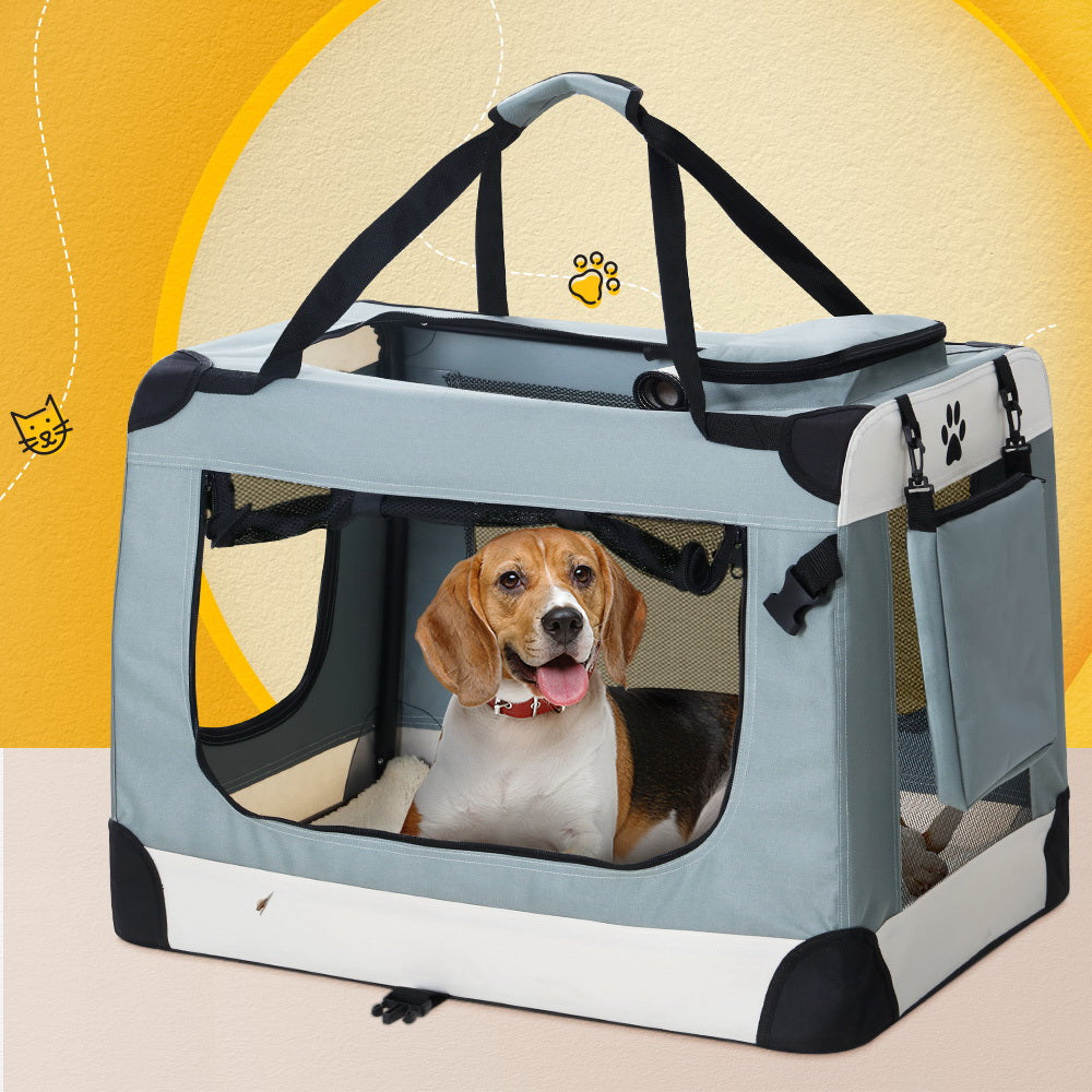 Pet Carrier Soft Crate Dog Cat Travel 90x61CM Portable Foldable