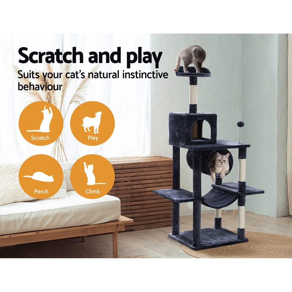 i.Pet Cat Tree Tower Scratching Post Scratcher Wood Condo House Bed Trees 151cm - i.Pet