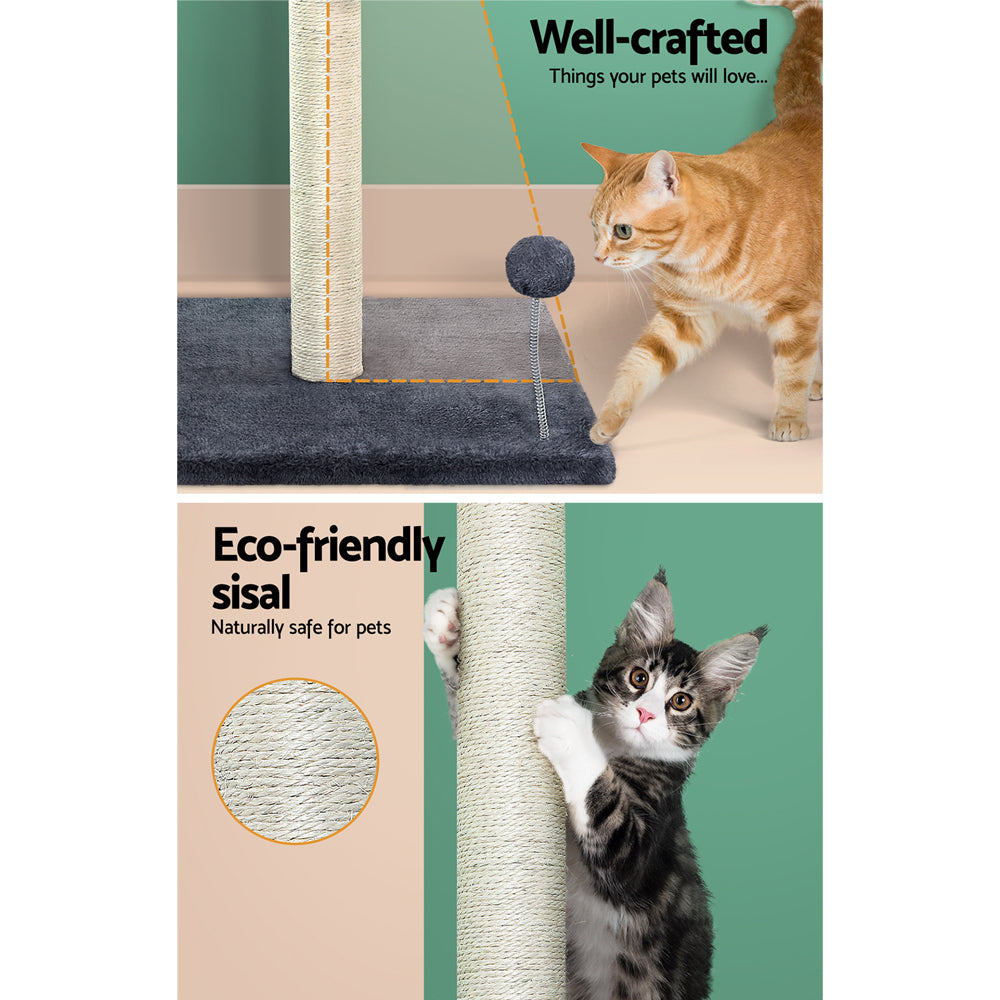 i.Pet Cat Tree Scratching Post Scratcher Tower Condo House Hanging toys Grey 105cm - i.Pet