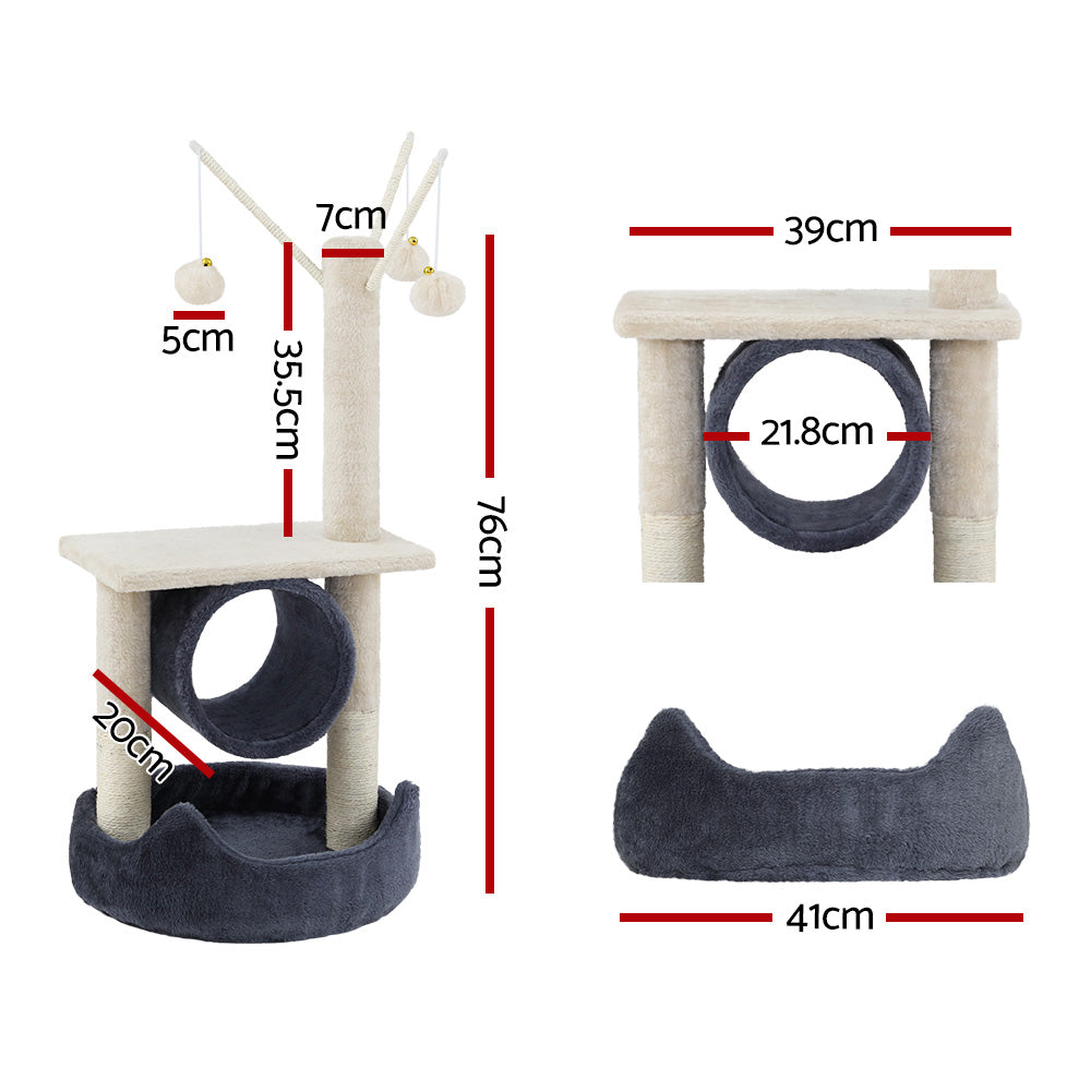 i.Pet Cat Tree Scratching Post 76cm Scratcher Tower Condo House Hanging toys - i.Pet