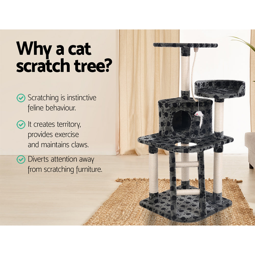 i.Pet Cat Scratching Post Tree with Cat Condo 120cm