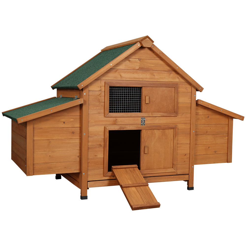 i.Pet Chicken Coop Large Rabbit Hutch House Run Cage Wooden Outdoor Pet Hutch - i.Pet