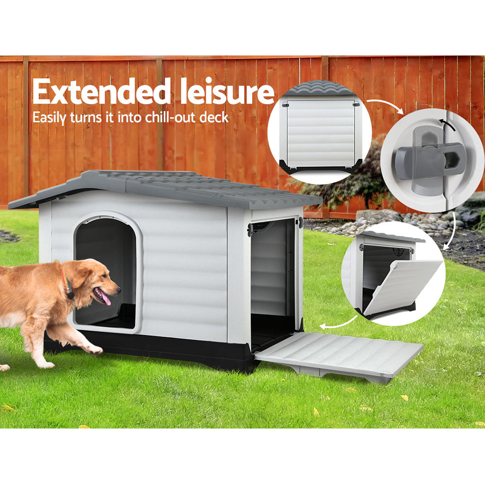 Dog Kennel House Extra Large Outdoor Plastic Puppy Pet Cabin She