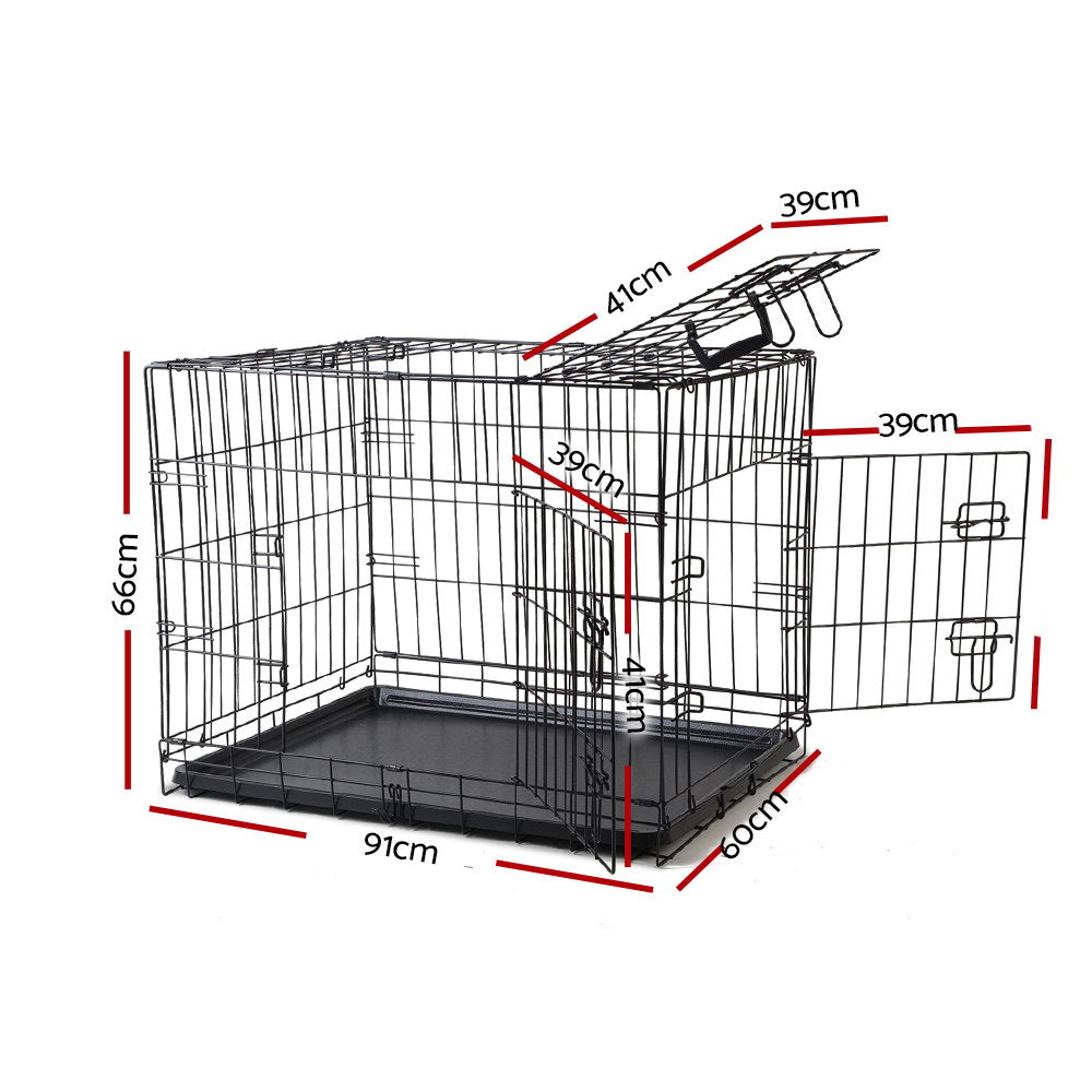 i.Pet 36-inch Foldable Pet Cage for Dogs – Black