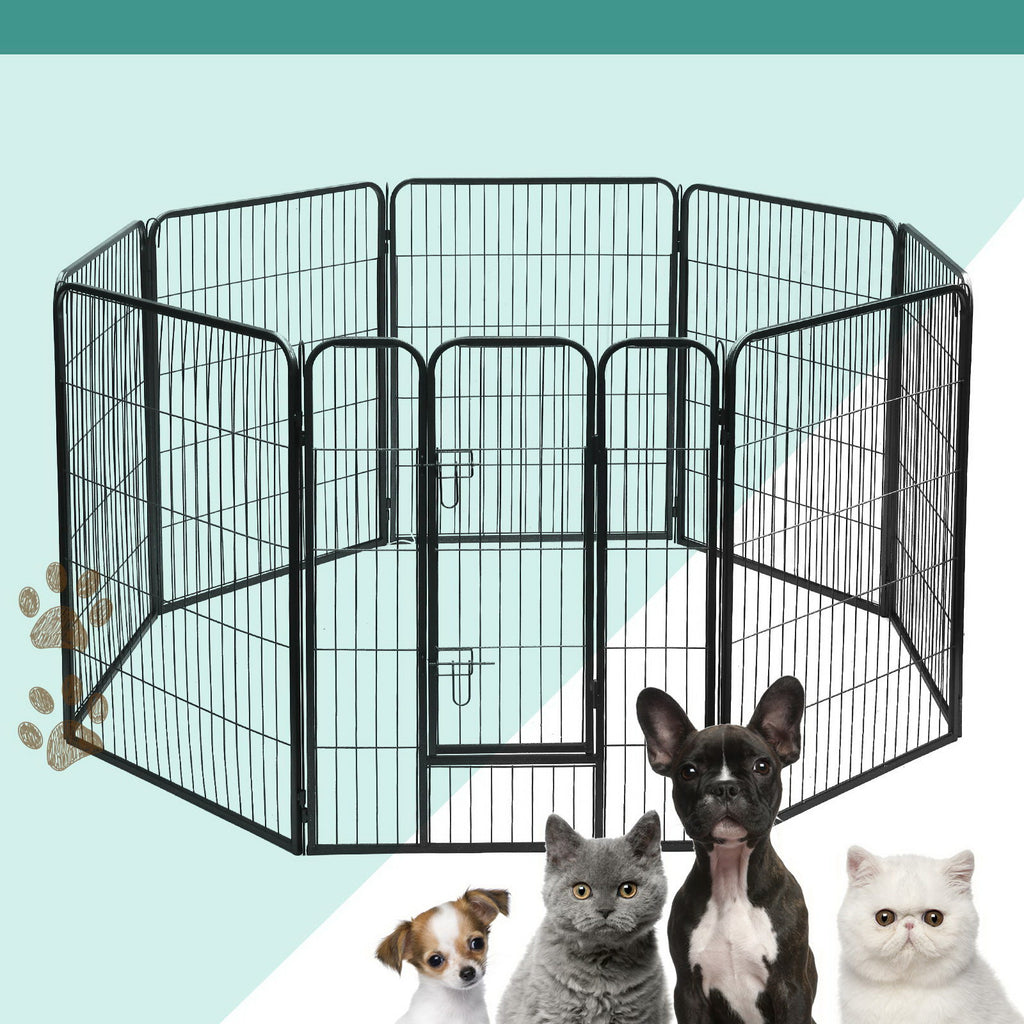 i.Pet 8 Panel Pet Playpen for Dogs and Puppies 80cmx100cm