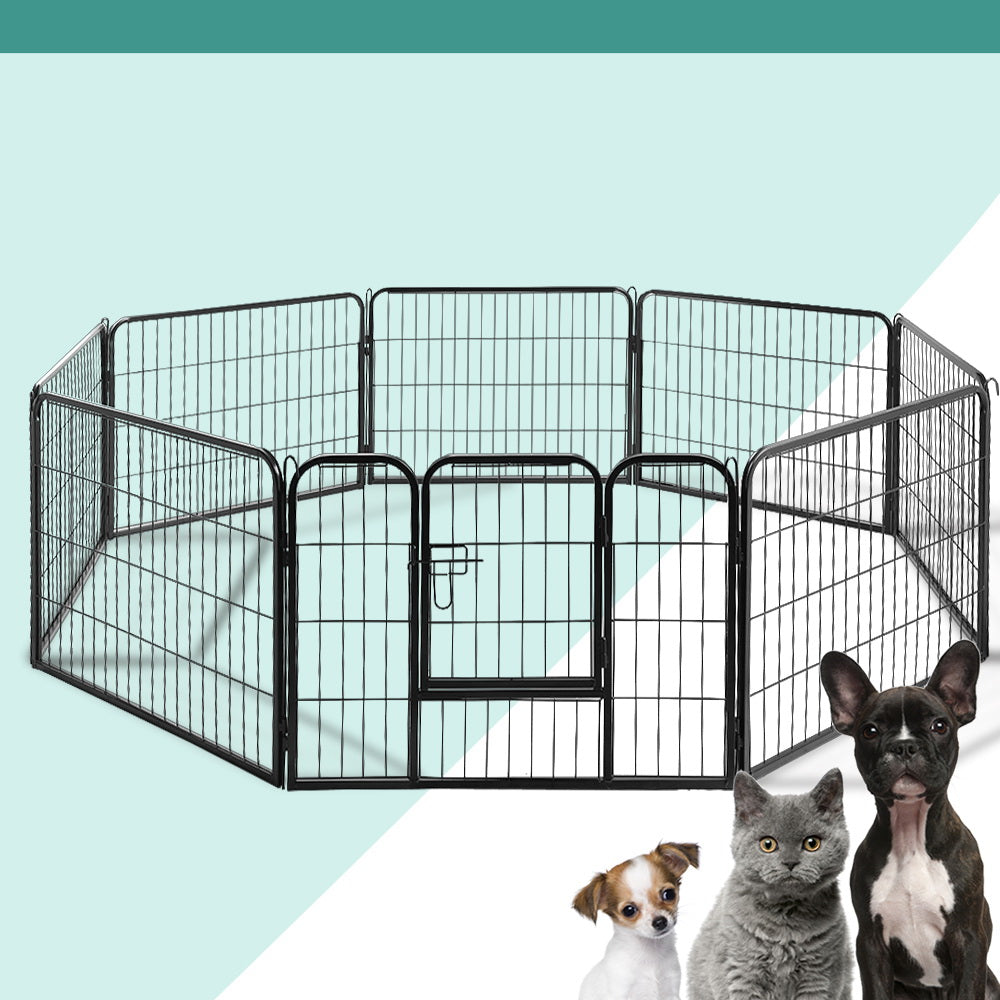 i.Pet 8 Panel Pet Playpen for Dogs and Puppies 80cmx60cm