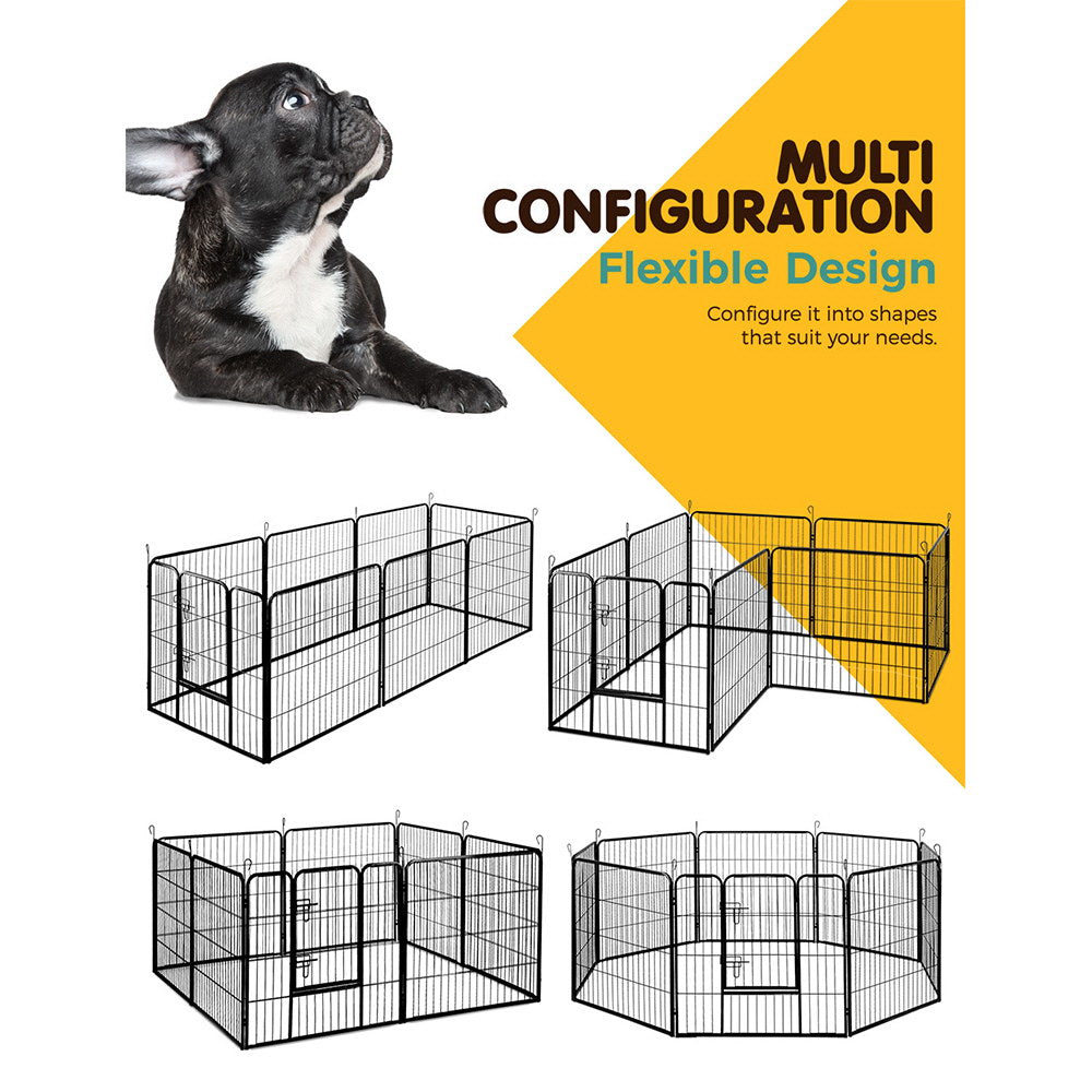 i.Pet 8 Panel Pet Playpen for Dogs and Puppies 80cmx80cm