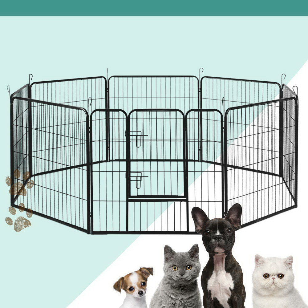 i.Pet 8 Panel Pet Playpen for Dogs and Puppies 80cmx80cm