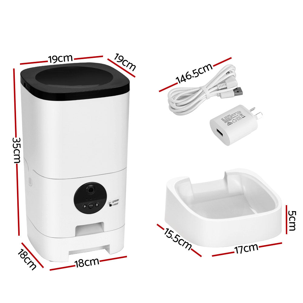 Automatic Pet Feeder 6L Wifi Camera Dog Cat Smart Food Dispenser