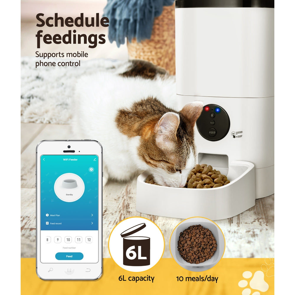 i.Pet Automatic Pet Feeder 6L Auto Wifi Dog Cat Feeder Smart Food App Control - i.Pet