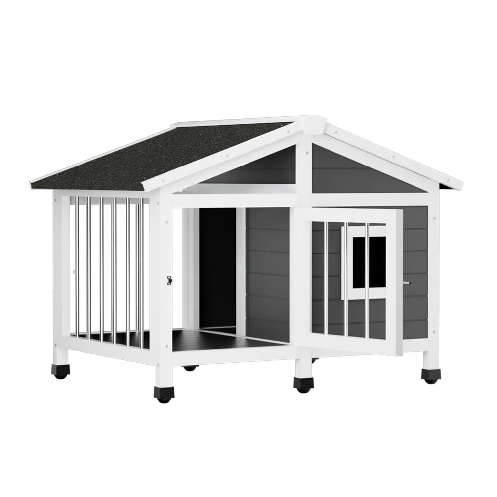 i.Pet Dog Kennel House Large Wooden Outdoor Pet Kennels Indoor Puppy Cabin Home - i.Pet