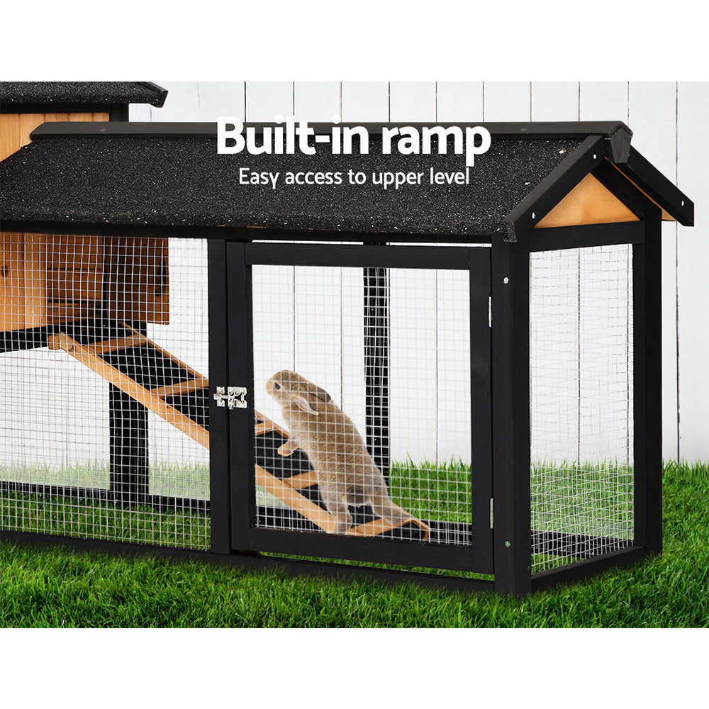 i.Pet Chicken Coop Rabbit Hutch Wooden Cage Pet Hutch 165cm x 52cm x 86cm - i.Pet