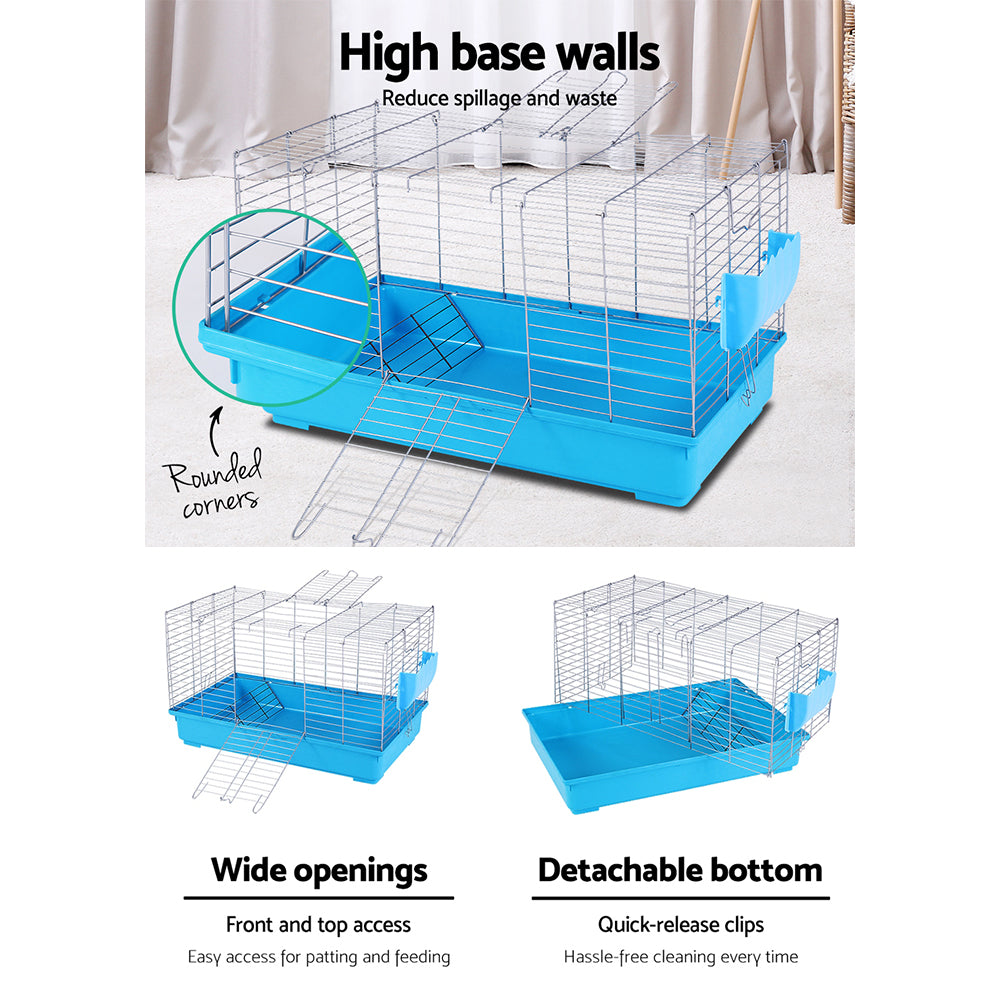 i.Pet Indoor Rabbit Cage with Stand - Blue