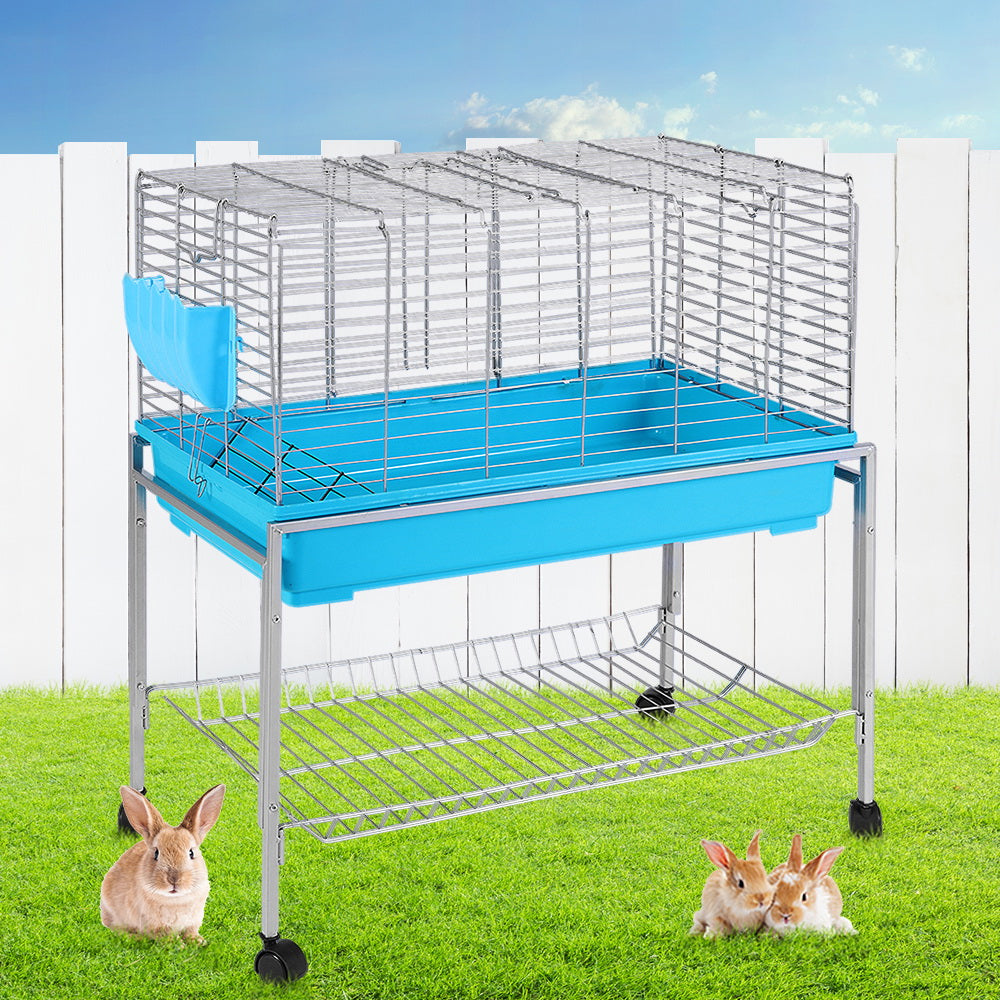 i.Pet Indoor Rabbit Cage with Stand - Blue