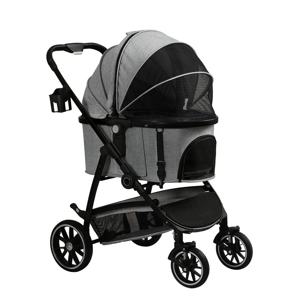 i.Pet Pet Stroller Dog Pram Large Cat Carrier Travel Pushchair 4 Wheel