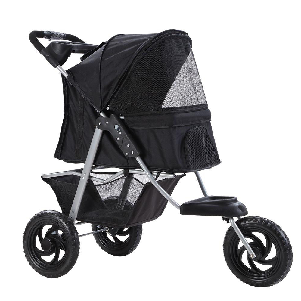 i.Pet Foldable Stroller Pram for Dogs and Cats - Black