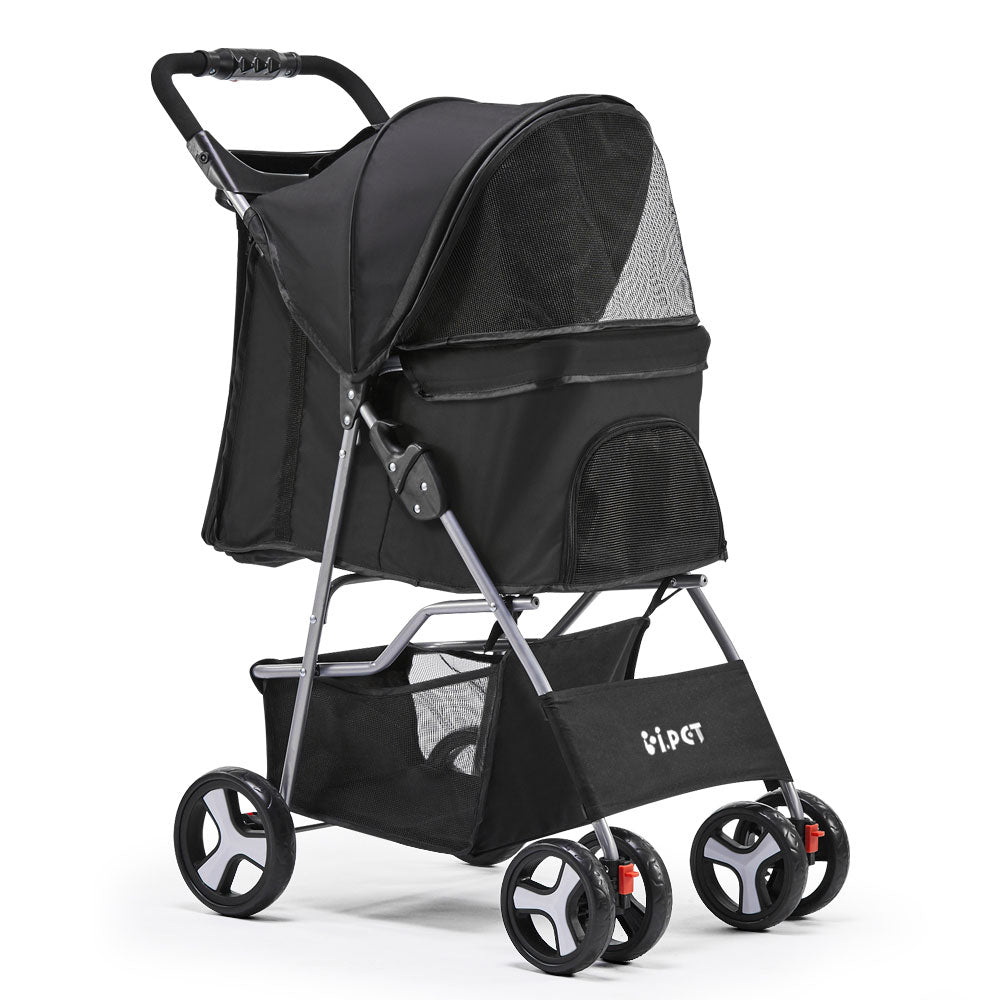 4 wheel dog stroller i.Pet 4 Wheel Happy Pet Stroller for Dog Cat in Black
