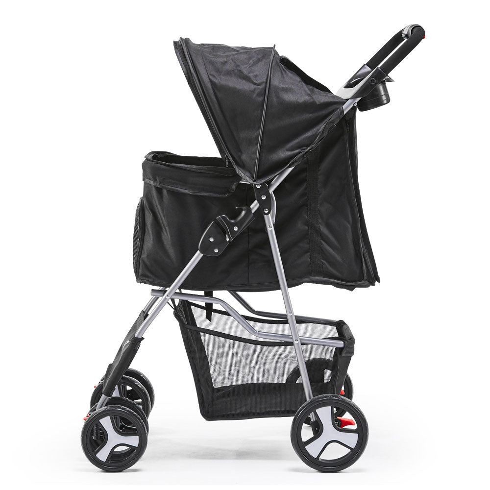 i.Pet 4-wheel Pet Stroller for Dogs and Cats - Black